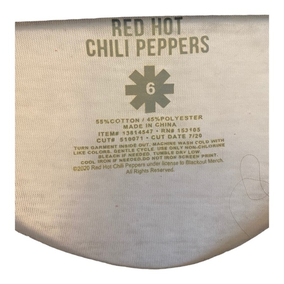 Torrid Red Hot Chili Peppers White Classic Fit Raglan Tee Women’s Plus Size 6x - Picture 7 of 8